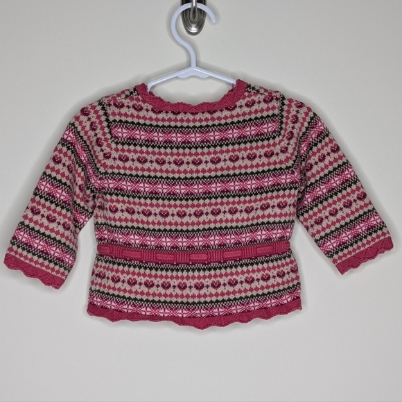 Janie And Jack Fair Isle Sweater Cardigan 6-12m - Picture 2 of 5